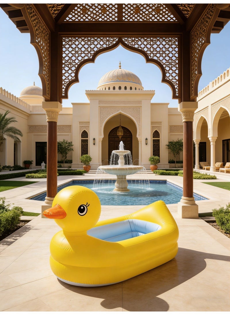 انتكس حمام سباحة دائري صغير قابل للنفخ على شكل بطة & حوض سباحة للأطفال/عوامة قابلة للنفخ الداخلية أو الخارجية للأطفال 86 × 25 سم 86x25سم - Image 3